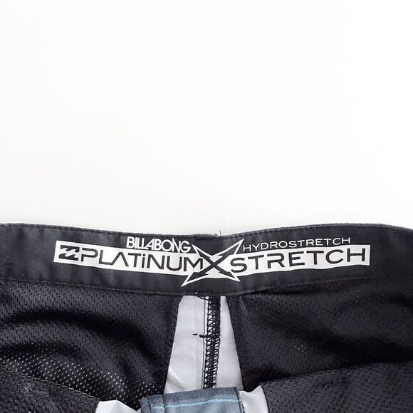 Billabong Men Shorts Platinum Hydro 4-Way Stretch Zip Front Checked Gray Size 31 - Picture 4 of 9